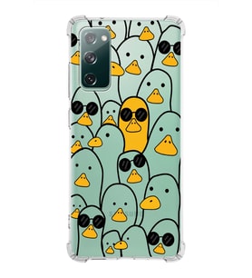 Samsung Galaxy S20 Fe  Köşe Korumalı Antişok Kapak Duck Tasarımlı Şeffaf Silikon Kılıf