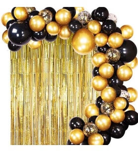 Gold Siyah balon Zincir seti