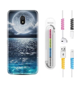 Xiaomi Redmi 8A 8 Pro 9C 9T 10C 11T Pro Kılıf Kablo Koruma Spiral Silikon Great Moon 1301