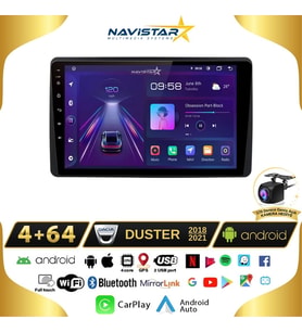 Dacia Duster 2018-2021 Model 4GB + 64GB Android 13 Kablosuz Carplay Navigasyon Multimedya Sistemi