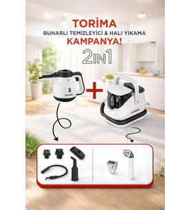 Torima Buharlı Temizleyici Halı Koltuk Yıkama Cam Mutfak Temizleme Buhar Makinesi JJB747II+CB902A