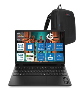 HP Hyperx Omen 15 Amd Ryzen 5 240 32GB Ddr5 2tb SSD Geforce RTX5060 8gb Windows 11 Home 15.3" Wuxga (1920X1200) IPS 300NITS 165Hz Oyuncu Bilgisayarı HOD2QW3EAH15 + Zetta Çanta