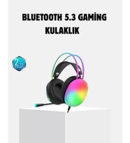 Kablosuz Gaming Kulaklık RGB Aydınlatmalı Bluetooth 5.3 Uzun Pil Ömürlü