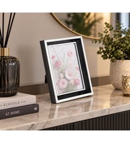 Siyah Gümüş Detaylı Çift Katmanlı Fotoğraf Çerçevesi – Premium Seri 10x15