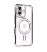 İphone 16 Kılıf Joke Simli Magneticsafe Kılıf - Gri