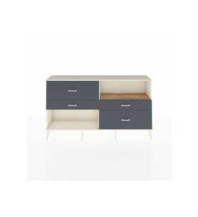 Arges Konsol Tek Raflı 4 Çekmeceli  176x30x99 Aytaşı-Çam/Antrasit