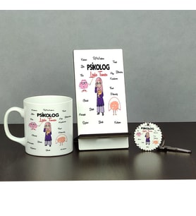 Psikolog Üçlü Set (Kupa + Telefon Standı + Anahtarlık) 004