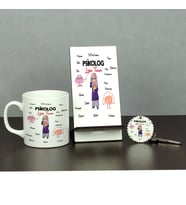 Psikolog Üçlü Set (Kupa + Telefon Standı + Anahtarlık) 004