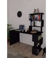 Okyanus Kitaplıklı Çalışma Masası Siyah