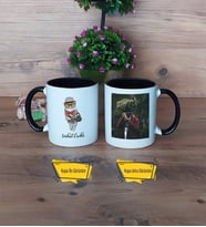 Baykuş Kupa Bardak Siyah Fotoğraflı
