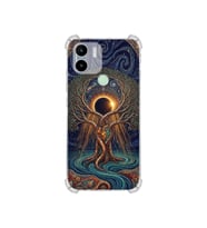 PrintiFy Xiaomi Redmi A1plus ile Uyumlu Simya Serisi Kozmik Denge Tasarımlı Uv Baskılı Köşe Korumalı Antişok Kılıf