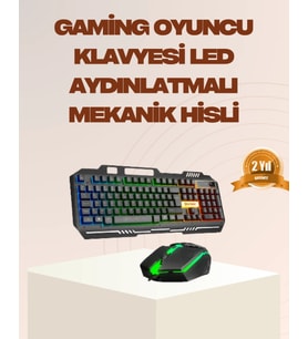Mekanik LED Klavye Mouse Seti – Yüksek Tepki ve Ergonomi