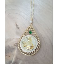 Zümrüt Taşlı Osmanlı Tuğra Kolye