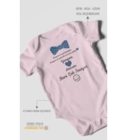 Yengem ve Amcam Beni Çok Seviyor Baskılı Bebek Zıbını – Çıtçıtlı Body  %100 Pamuk Kısa Kol (Bebek Pembesi)