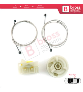 Opel Meriva MK1 A 2003-2010 93362664 İçin Arka Sağ Kapı Cam Kriko Tamir Seti