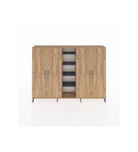 Arges Dolap 12 Raflı 4 Kapaklı 220x30x163 Çam-Çam/Antrasit