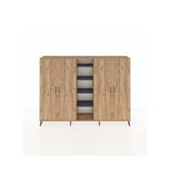 Arges Dolap 12 Raflı 4 Kapaklı 220x30x163 Çam-Çam/Antrasit