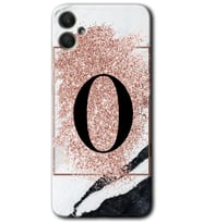 Galaxy A05 Kılıf HD Desen Baskılı Kılıf - Pembe Mermer Desenli O Harfi