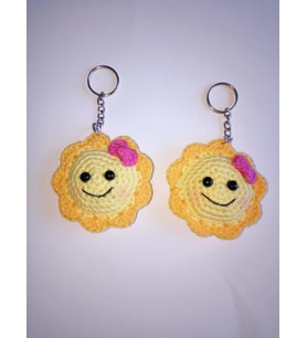 Maskot Güneş Amigurumi Organik Anahtarlık Oyuncak