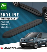 Peugeot Partner 3 Uzun Şase Skyline Siyah Yan Basamak 213 Cm 2018 Üzeri A+ Kalite
