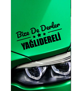 Giresun Yağlıdere Siyah Araç Sticker  Giresun Bize De Derler  Yağlıdereli 40x15 cm Oto Sticker