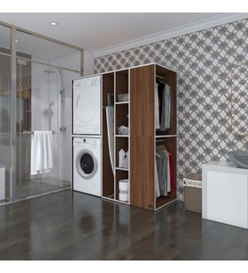 Kenzlife çamaşır-kurutma makinesi dolabı ve giysi dolabı kazvini sol cvz 180*160*60  banyo (Beyaz)