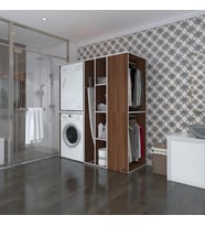 Kenzlife çamaşır-kurutma makinesi dolabı ve giysi dolabı kazvini sol cvz 180*160*60  banyo (Beyaz)