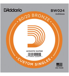 D’Addario BW024 Akustik Tek Tel 80/20 Bronze Wound 024 G (Sol)