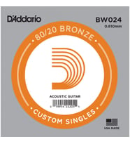 D’Addario BW024 Akustik Tek Tel 80/20 Bronze Wound 024 G (Sol)