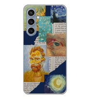 Samsung Galaxy S23 FE Uyumlu Vincent van Gogh Kolaj Desenli Şeffaf Telefon Kılıfı