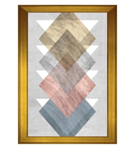 Soyut Şekiller Motifli Kanvas Tablo 80 x 110 cm Gold Çerçeve