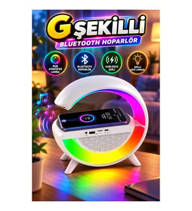 G Şekilli Bluetooth Hoparlör RGB Atmosfer Lamba Kablosuz Şarjlı Akıllı Gece Lambası