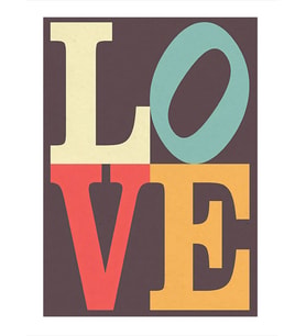 Love Yazısı Desenli Ahşap Tablo