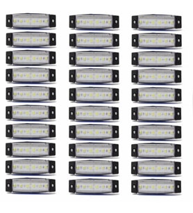 30 Adet Yan İşaret Lambası 6 Ledli Beyaz 24 Volt