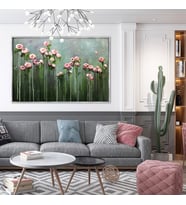 TABLOLIFE Açmayan Çiçekler Yağlı Boya Dokulu Tablo 90X120,Çerçeve;Çerçevesiz