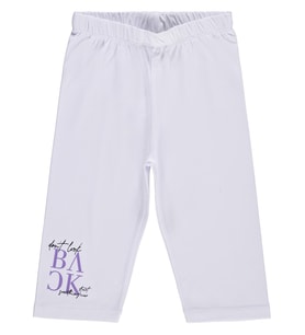 Civil Girls Kız Çocuk Back Baskılı 10-13 Yaş Tayt  - Beyaz