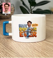Kişiye Özel Karikatürlü Erkek Doktor Lüks Fincan Tıp Bayramı Hediyesi
