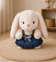 Sevimli Elbiseli Tavşan Peluş Premium Hediye 30cm