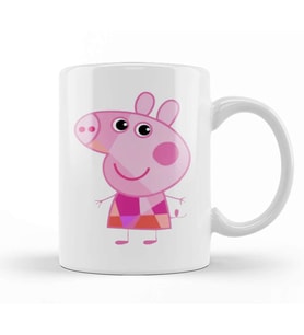 Chibi Peppa Pig Kupa Bardak Porselen