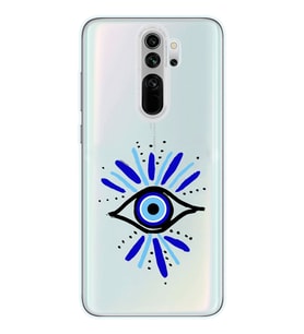 Redmi Note 8 Pro Uyumlu Nazar Göz Desenli Şeffaf Telefon Kılıfı