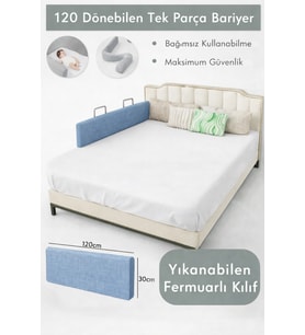 Miralay Yeni Nesil Yatak Bariyeri 120 cm Mavi - Boyalı