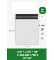 Cepsiz Kargo Poşeti 20 x 26+4 cm 300 Adet Beyaz Küçük Boy
