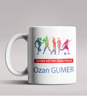 Kişiye Özel Beden Eğitimi Öğretmeni Tasarımlı Beyaz Renk Kupa 3
