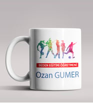 Kişiye Özel Beden Eğitimi Öğretmeni Tasarımlı Beyaz Renk Kupa 3