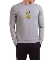 Psyduck Pokemon Saydek Baskılı Gri Erkek Sweatshirt