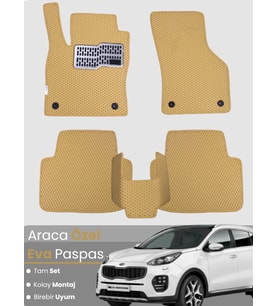 KİA SPORTAGE (2015-2021) Uyumlu EVA Paspas Tam Set–Araca Özel,Kolay Montaj,Su Geçirmez