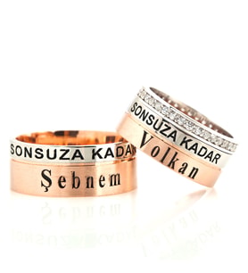 SONSUZA KADAR VE ÖZEL İSİM ÇİFT ALYANS / SEVGİLİLER GÜNÜ HEDİYE /