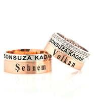 SONSUZA KADAR VE ÖZEL İSİM ÇİFT ALYANS / SEVGİLİLER GÜNÜ HEDİYE /