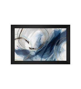 Soyut Şekiller Motifli Kanvas Tablo 80 x 110 cm Siyah Çerçeve