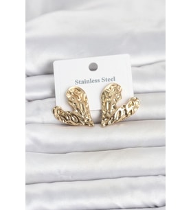 316L Çelik Gold Renk Kalp Model Kadın Küpe TJ-BKP11809